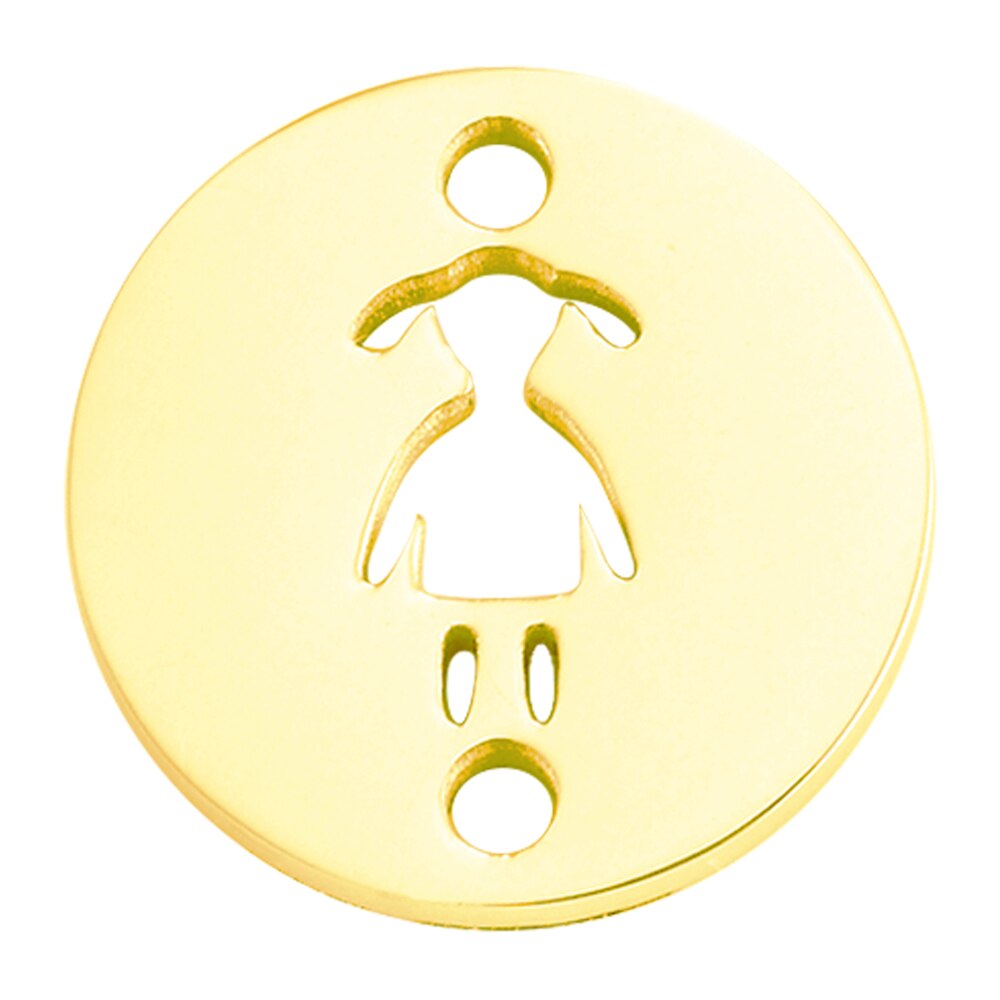 Stainless Steel Baby Charms  Bracelet DIY Metal  Jewelry Findings Accessories Double Holes 5pcs/lot