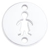 Stainless Steel Baby Charms  Bracelet DIY Metal  Jewelry Findings Accessories Double Holes 5pcs/lot