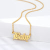Stainless Steel Babygirl Angel Baby Charm Necklace For Women Gold Color Princess Pendant Necklaces Collar Boho Jewelry