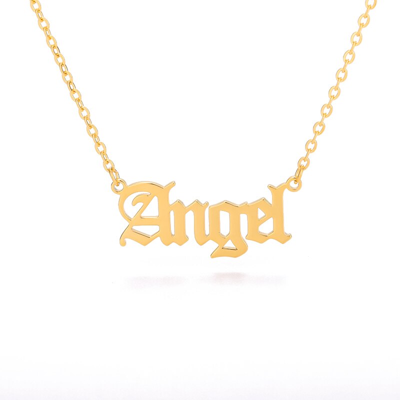 Stainless Steel Babygirl Angel Baby Charm Necklace For Women Gold Color Princess Pendant Necklaces Collar Boho Jewelry