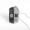 Stainless Steel Bangtan Boys LOGO Army Necklace Trend 2022 Lettering Dog Tag Unisex Necklace Boy Girl Jewelry BTS-709