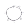 Stainless Steel Beads Chain Bracelet For Woman Gold Color Heart Crystal Charms Strand Bracelet Steel Jewelry Party Jewelry Gift