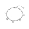 Stainless Steel Beads Chain Bracelet For Woman Gold Color Heart Crystal Charms Strand Bracelet Steel Jewelry Party Jewelry Gift