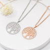 Stainless Steel Big Round Tree Of Life Pendant Necklaces for Women Long Sweater Crystal Necklace 2022 Jewelry Gift
