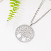 Stainless Steel Big Round Tree Of Life Pendant Necklaces for Women Long Sweater Crystal Necklace 2022 Jewelry Gift