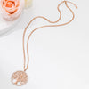Stainless Steel Big Round Tree Of Life Pendant Necklaces for Women Long Sweater Crystal Necklace 2022 Jewelry Gift