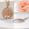Stainless Steel Big Round Tree Of Life Pendant Necklaces for Women Long Sweater Crystal Necklace 2022 Jewelry Gift