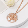 Stainless Steel Big Round Tree Of Life Pendant Necklaces for Women Long Sweater Crystal Necklace 2022 Jewelry Gift