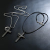 Stainless Steel Black Cross Circle Necklaces Pendants For Men Christian Jesus Bible Crucifix Collares Prayer Jewelry