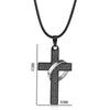 Stainless Steel Black Cross Circle Necklaces Pendants For Men Christian Jesus Bible Crucifix Collares Prayer Jewelry