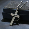 Stainless Steel Black Cross Circle Necklaces Pendants For Men Christian Jesus Bible Crucifix Collares Prayer Jewelry