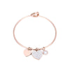 Stainless Steel Bracelets Bangles For Women Rose Gold Silvery Crystal Female Heart Charms Wedding Bracelet Jewelry 2022