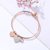 Stainless Steel Bracelets Bangles For Women Rose Gold Silvery Crystal Female Heart Charms Wedding Bracelet Jewelry 2022