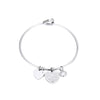 Stainless Steel Bracelets Bangles For Women Rose Gold Silvery Crystal Female Heart Charms Wedding Bracelet Jewelry 2022