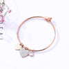 Stainless Steel Bracelets Bangles For Women Rose Gold Silvery Crystal Female Heart Charms Wedding Bracelet Jewelry 2022