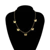 Stainless Steel Butterfly Necklace For Women Gold Color Long Chain Butterflies Necklace Female Choker Statement Jewelry collares