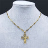 Stainless Steel Catholicism Heart Jesus Necklaces Women/Men Gold Color Cross Chain Necklaces Jewery collier croix N6012S02