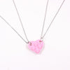 Stainless Steel Chain Couples Brick Heart Pendant Shaped Necklace for Friendship 2 Piece Jewelry Made with Lego Elements