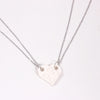 Stainless Steel Chain Couples Brick Heart Pendant Shaped Necklace for Friendship 2 Piece Jewelry Made with Lego Elements