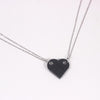 Stainless Steel Chain Couples Brick Heart Pendant Shaped Necklace for Friendship 2 Piece Jewelry Made with Lego Elements
