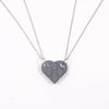 Stainless Steel Chain Couples Brick Heart Pendant Shaped Necklace for Friendship 2 Piece Jewelry Made with Lego Elements