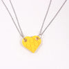 Stainless Steel Chain Couples Brick Heart Pendant Shaped Necklace for Friendship 2 Piece Jewelry Made with Lego Elements