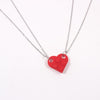 Stainless Steel Chain Couples Brick Heart Pendant Shaped Necklace for Friendship 2 Piece Jewelry Made with Lego Elements