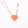 Stainless Steel Chain Couples Brick Heart Pendant Shaped Necklace for Friendship 2 Piece Jewelry Made with Lego Elements