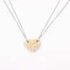 Stainless Steel Chain Couples Brick Heart Pendant Shaped Necklace for Friendship 2 Piece Jewelry Made with Lego Elements