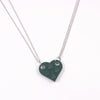 Stainless Steel Chain Couples Brick Heart Pendant Shaped Necklace for Friendship 2 Piece Jewelry Made with Lego Elements