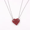 Stainless Steel Chain Couples Brick Heart Pendant Shaped Necklace for Friendship 2 Piece Jewelry Made with Lego Elements