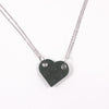 Stainless Steel Chain Couples Brick Heart Pendant Shaped Necklace for Friendship 2 Piece Jewelry Made with Lego Elements