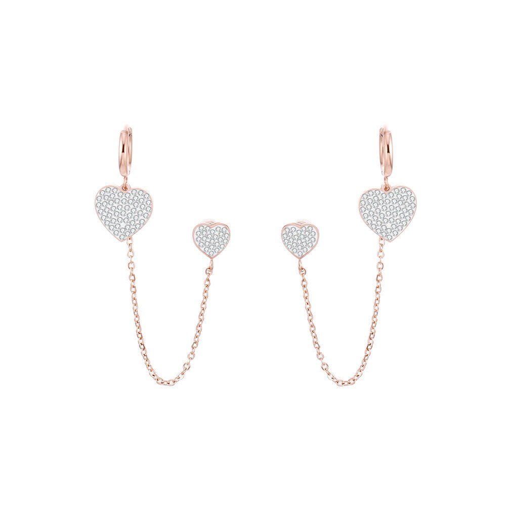 Stainless Steel Chain Earrings 2022 Trend Jewelry for Women Korean Heart Star Lock Earrings Gift 11.11