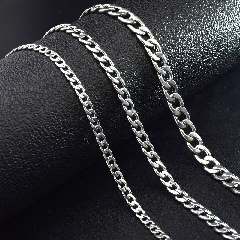 Stainless Steel Chain Necklace Long Hip Hop for Women Men  on The Neck Jewelry Gift Accessories Silver Color Choker