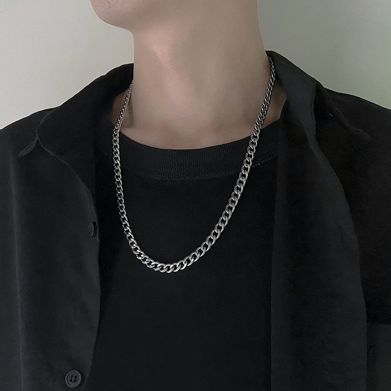 Stainless Steel Chain Necklaces for Women Men Long Hip Hop Necklace On The Neck  Jewelry Accessories Friends Gifts