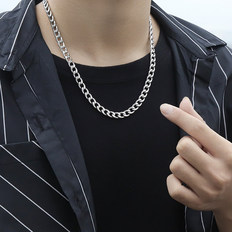 Stainless Steel Chain Necklaces for Women Men Long Hip Hop Necklace on The Neck Collar  Jewelry Gift Accessories