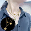 Stainless Steel Chain Smiley Gold Necklace for Women Colgantes Necklaces Schmuck Matching Colier Femmes Girls Jewelry Gift