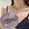 Stainless Steel Chain Smiley Gold Necklace for Women Colgantes Necklaces Schmuck Matching Colier Femmes Girls Jewelry Gift