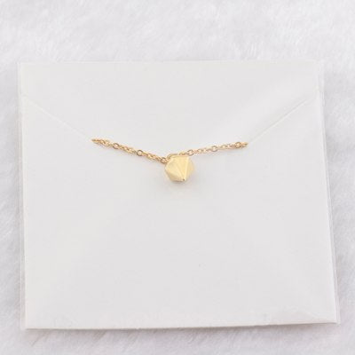 Stainless Steel Charm Chain Geometry Solid Cone Pendants Necklaces For Women Simple Jewelry Silver Rose Gold Color Collar Bijoux