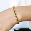 Stainless Steel Coffee Beans Marina Link Chain Bracelet for Men Women Hip Pop Homme Jewelry Gifts  Trendy 7/9/11mm KBM169