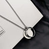 Stainless Steel Coin Round Hoop Pendant Necklace for Women Men Casual Hip Hop Neck Chain and Necklace Pendant Jewelry