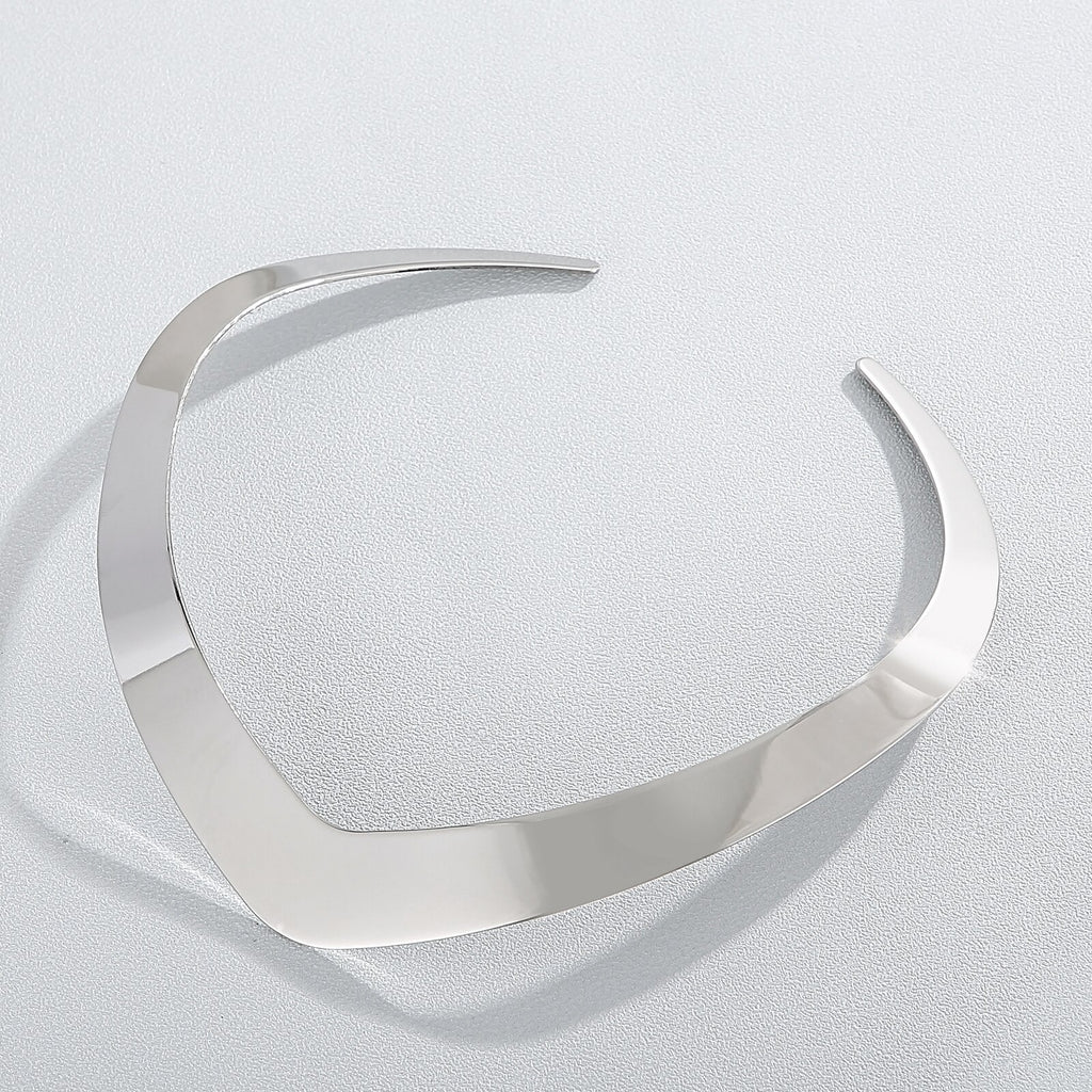 Stainless Steel Collar Necklace V Shape Choker Necklace Gold Color Collares Jewelry Stainless Steel Torques Statement Jewelry