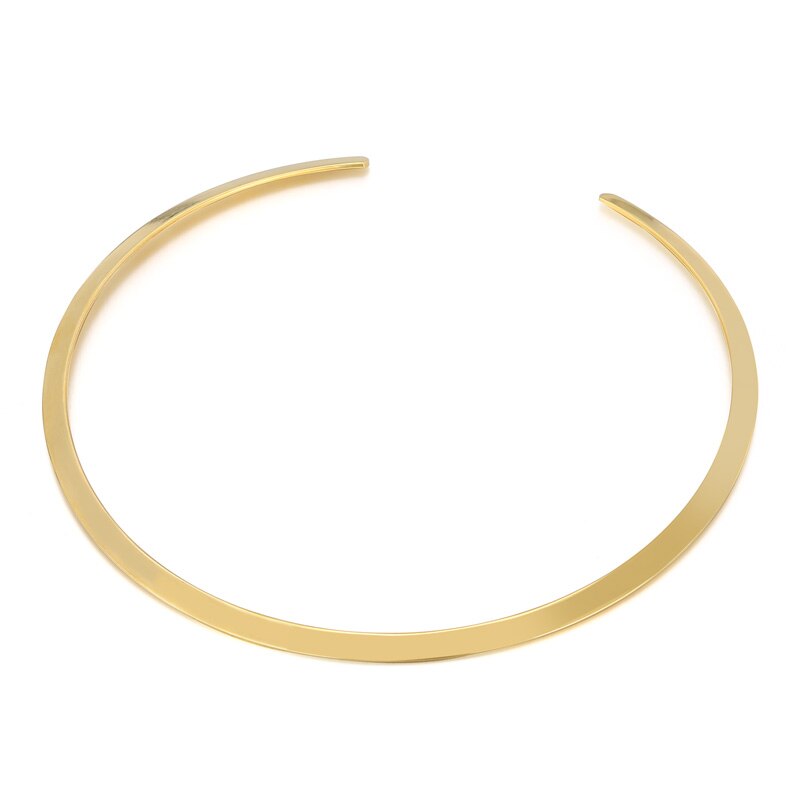 Stainless Steel Collar Necklace V Shape Choker Necklace Gold Color Collares Jewelry Stainless Steel Torques Statement Jewelry
