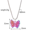 Stainless Steel Colorful Butterfly Pendant Necklace Animal Jewelry Men Women Necklace Punk Commemorate Costume Jewelry