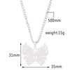Stainless Steel Colorful Butterfly Pendant Necklace Animal Jewelry Men Women Necklace Punk Commemorate Costume Jewelry