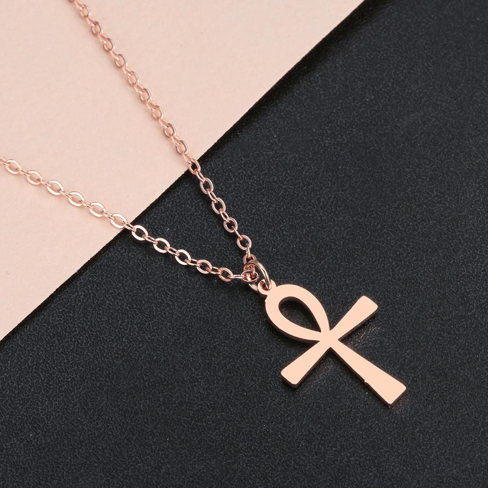 Stainless Steel Coptic Ankh Cross Religious Pendant Necklace Guardian Jewelry Gift