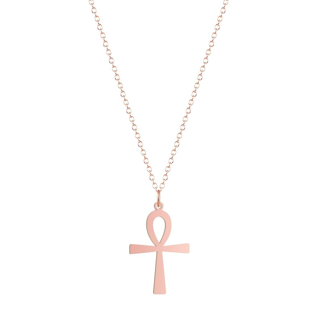 Stainless Steel Coptic Ankh Cross Religious Pendant Necklace Guardian Jewelry Gift