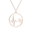 Stainless Steel Couple Necklace Hollow Heartbeat Accelerating Hollow Round Necklace