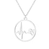 Stainless Steel Couple Necklace Hollow Heartbeat Accelerating Hollow Round Necklace