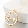 Stainless Steel Couple Necklace Hollow Heartbeat Accelerating Hollow Round Necklace
